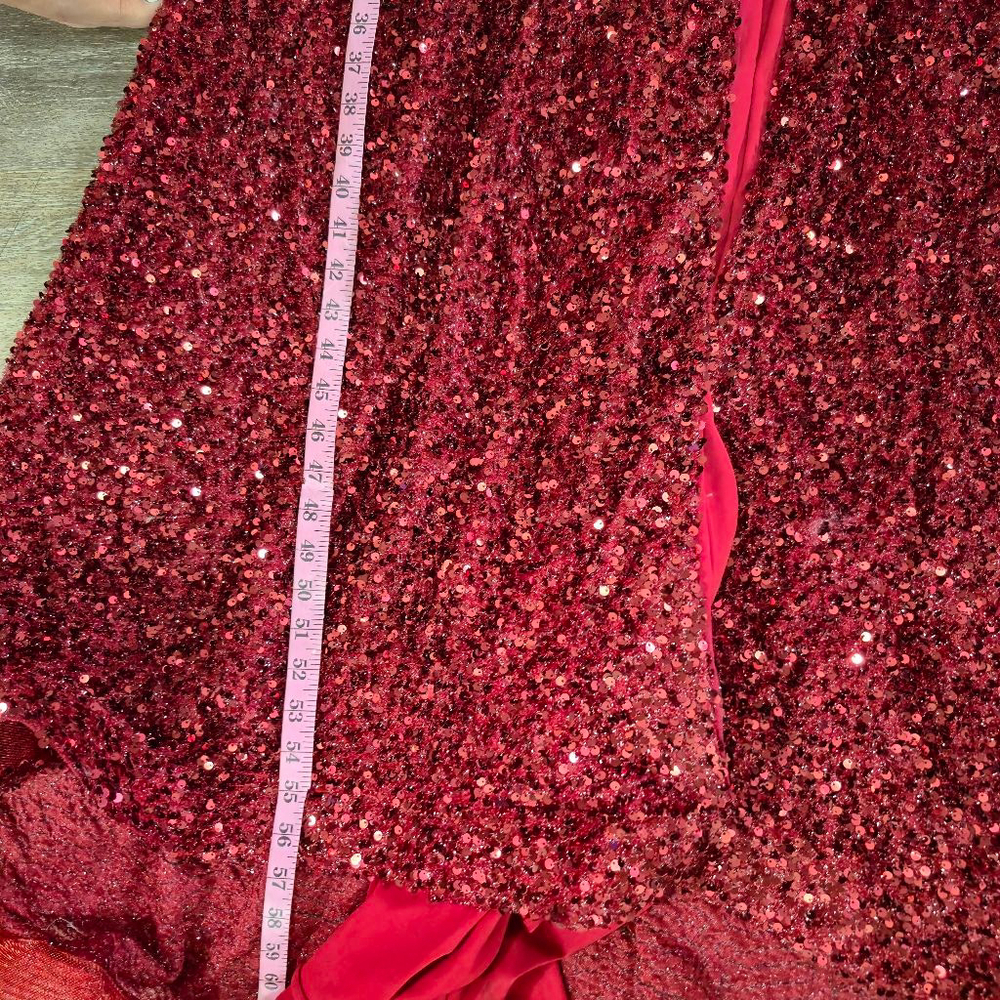 Anny Lee off the shoulder Gown Dress Size Xl‎ Red Sequin - Picture 5 of 9